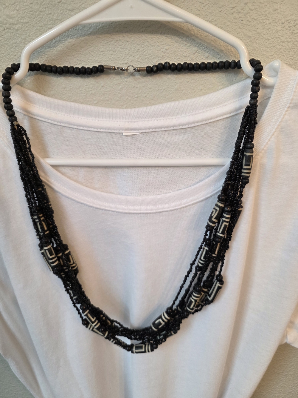 Black Beaded Multi-Strand Necklace - Brand. #20